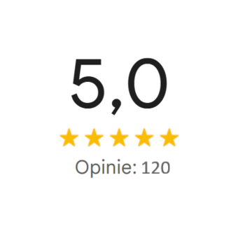 5,0 pięć złotych gwiazdek